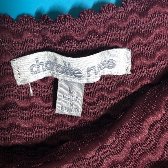 Charlotte Russe Wine Pleated Skirt Large - Picture 6 of 8